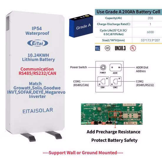 LiFePO4 Wall Mounted Home Power Storage 48V 200ah Solar Battery 10kw Powerwall
